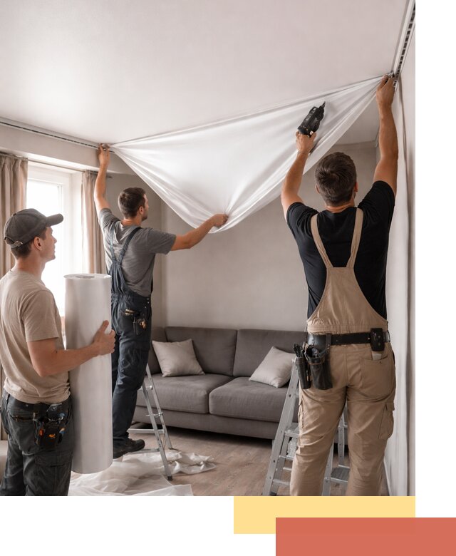 Монтаж сатинового натяжного потолка в Шарыпово качественно и быстро