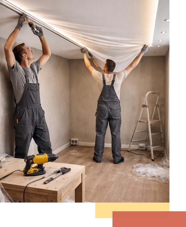 Монтаж натяжного потолка с подсветкой в Шарыпово цена и сроки