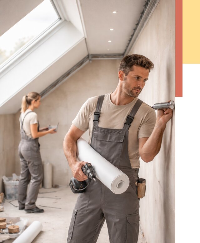 Монтаж натяжного потолка на мансарде в Шарыпово от 3537 руб. | ОТДЕЛОЧНИК-Шрп