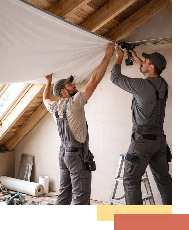 Монтаж натяжного потолка в мансарде в Шарыпово