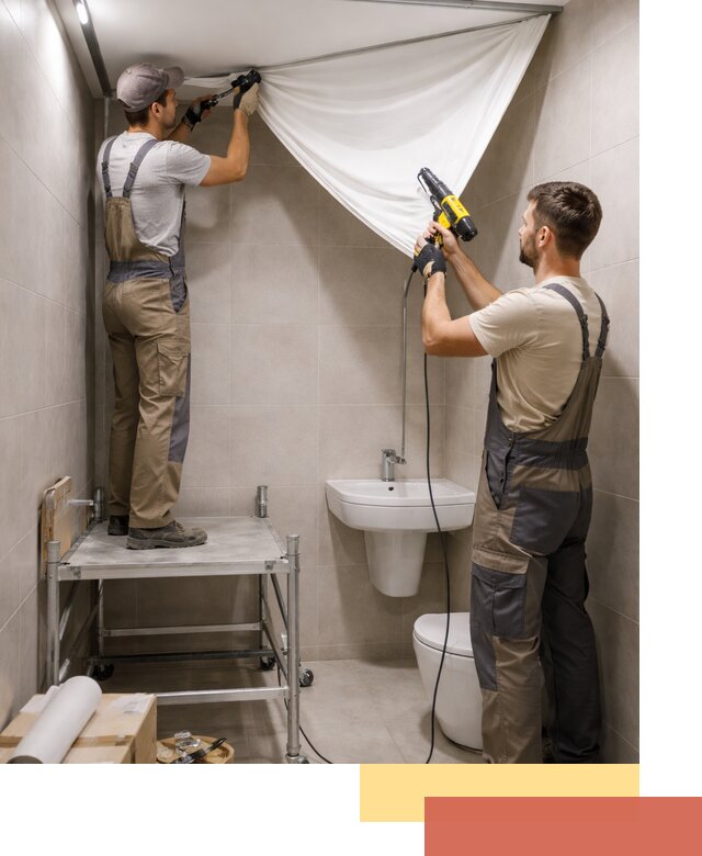 Монтаж натяжного потолка в санузле в Шарыпово