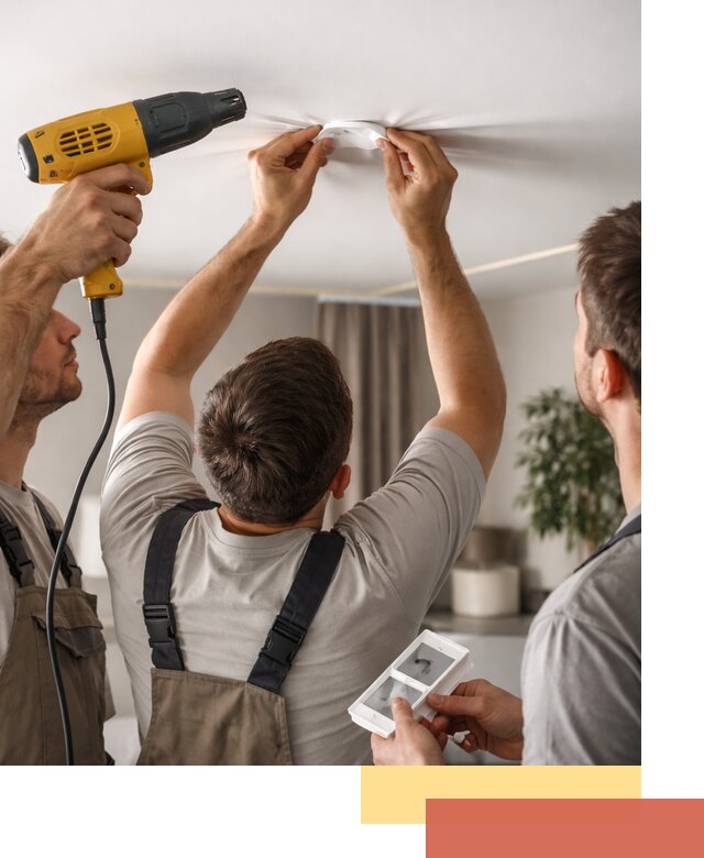 Ремонт прокола полотна натяжного потолка в Шарыпово