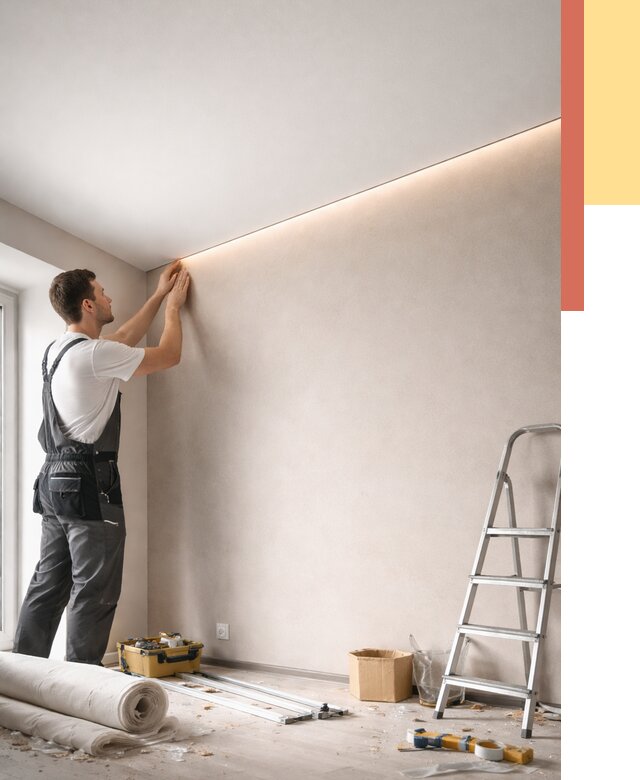 Теневые натяжные потолки в Шарыпово от 8286 руб. под ключ | ОТДЕЛОЧНИК-Шрп