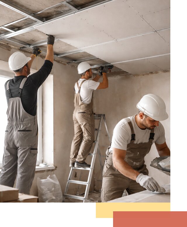 Одноуровневый потолок из гипсокартона в Шарыпово — монтаж и отделка