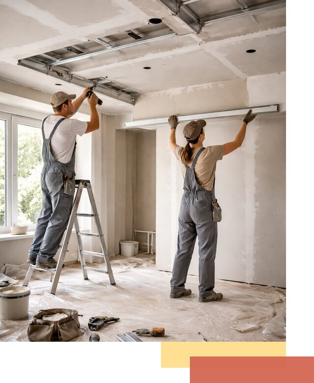 Монтаж многоуровневого потолка из гипсокартона в Шарыпово