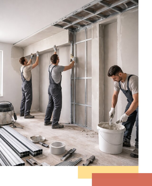 Монтаж потолка из гипсокартона с нишей в Шарыпово