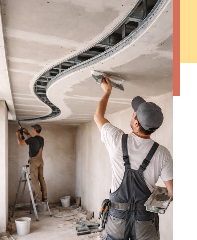 Криволинейный потолок из гипсокартона в Шарыпово от 2122 руб./м2 | ОТДЕЛОЧНИК-Шрп