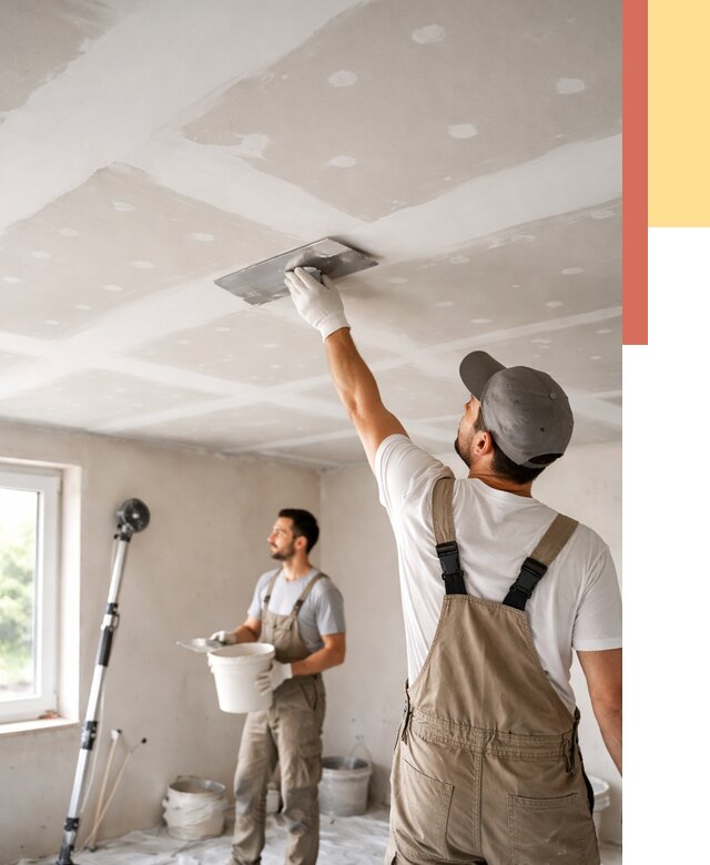 Шпаклевка потолка из гипсокартона в Шарыпово от 3234 руб./м2 — услуги под ключ | ОТДЕЛОЧНИК-Шрп