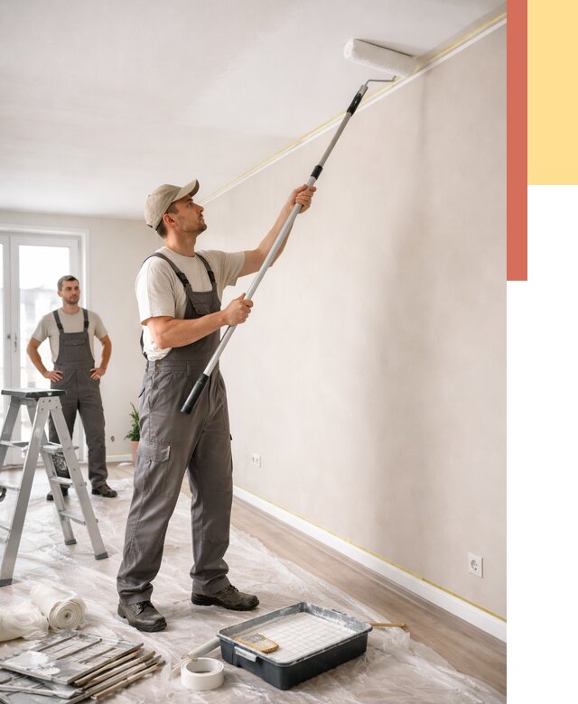 Покраска потолка из гипсокартона в Шарыпово от 4547 руб./м2 — услуги под ключ | ОТДЕЛОЧНИК-Шрп