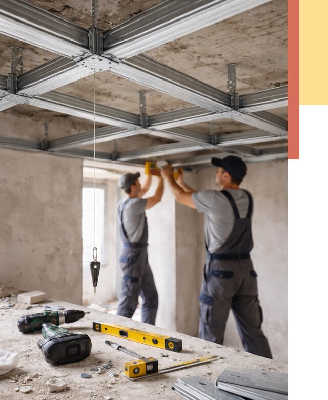 Монтаж каркаса потолка из профиля в Шарыпово от 4547 руб. — услуги ОТДЕЛОЧНИК-Шрп