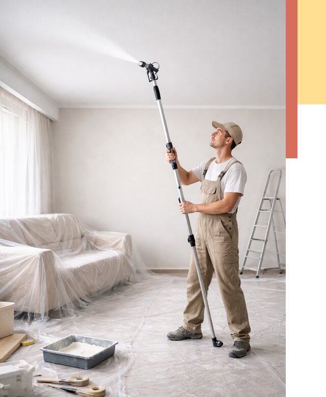 Покраска потолка краскопультом в Шарыпово от 4547 руб. быстро и недорого | ОТДЕЛОЧНИК-Шрп