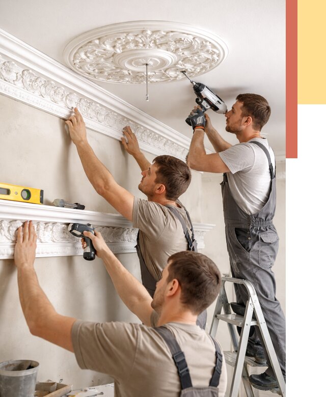 Монтаж лепнины на потолок в Шарыпово от 3234 руб. быстро и недорого | ОТДЕЛОЧНИК-Шрп