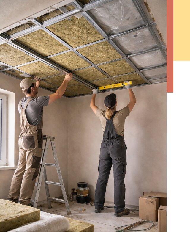 Шумоизоляция потолка в Шарыпово от 1263 руб. под ключ — услуги ОТДЕЛОЧНИК-Шрп